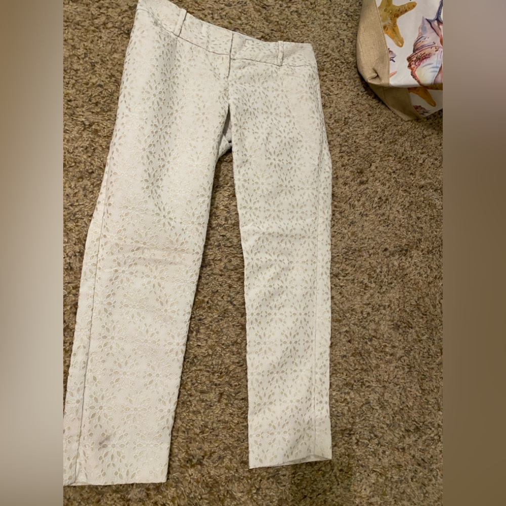 The Limited Cream Lace Accent Pants